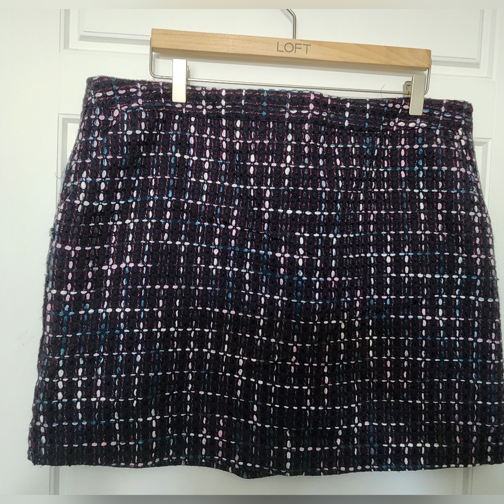 NWt. LOFT Women's Tweed Skirt - Purple and Blue